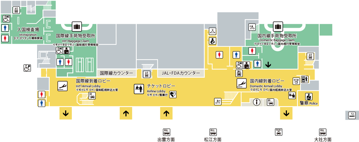 フロアマップ 出雲縁結び空港